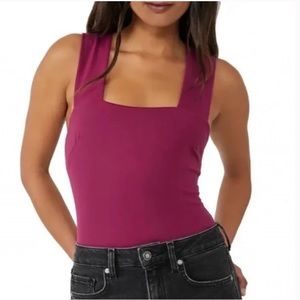 Intimately Free People She's So Sleek TANK TOP Bodysuit raspberY magenta pink XL